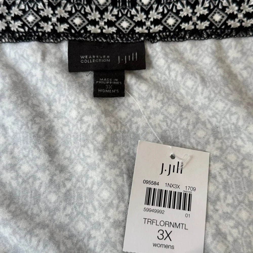 J Jill Skirt Womens 3X Black White Wearever Collection‎ NWT Office Casual